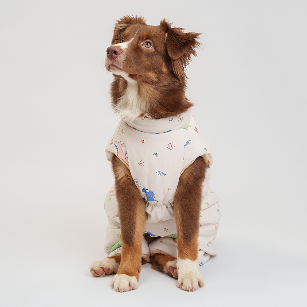Petmax Комбинезон на замке для собак, 3XL, светлый