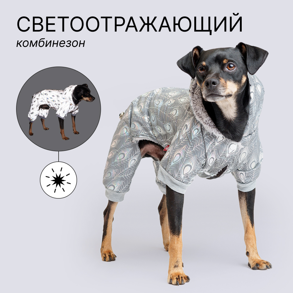 Petmax Комбинезон светоотражающий для собак, 2XL, серый