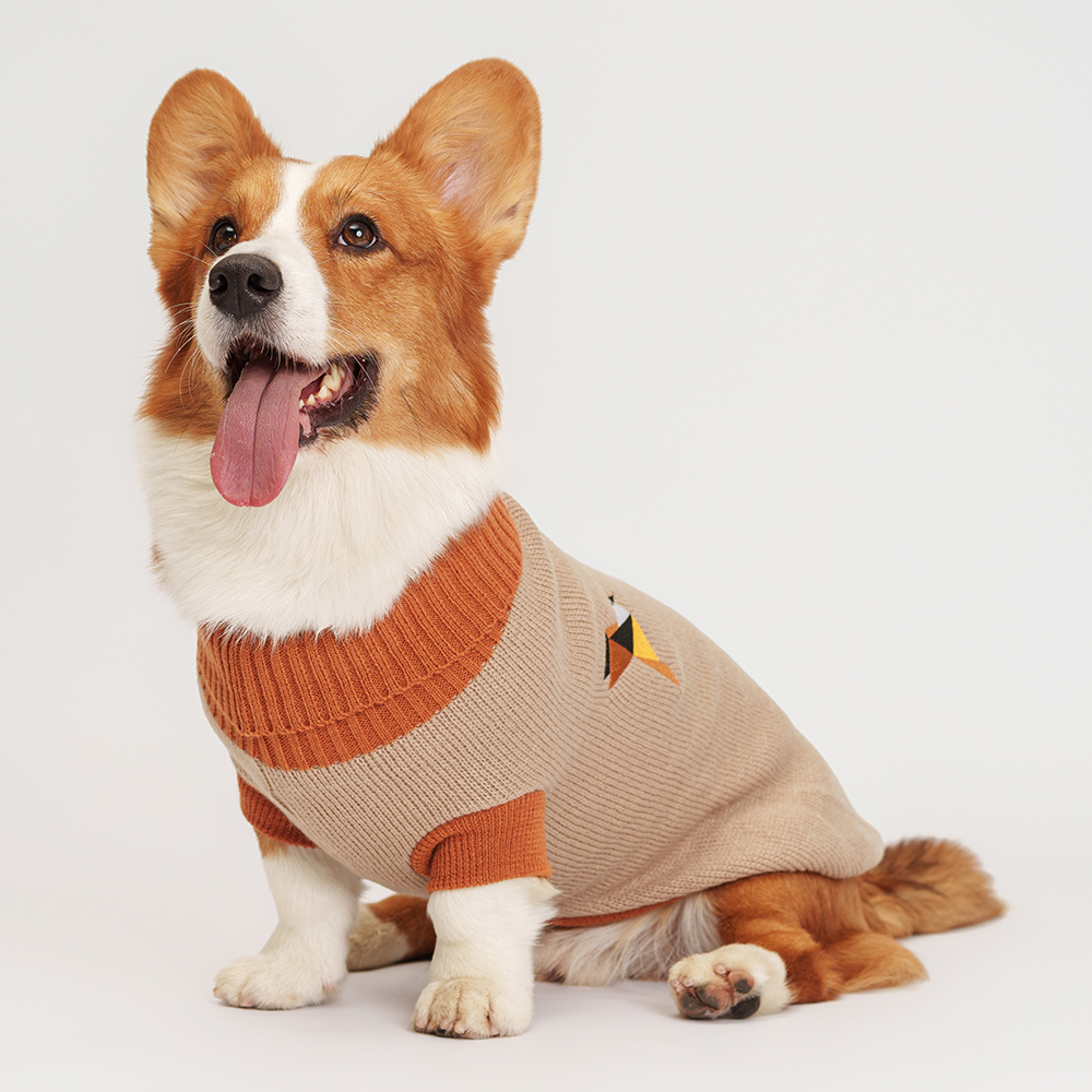 

Petmax Свитер с птичками для собак, , бежевый