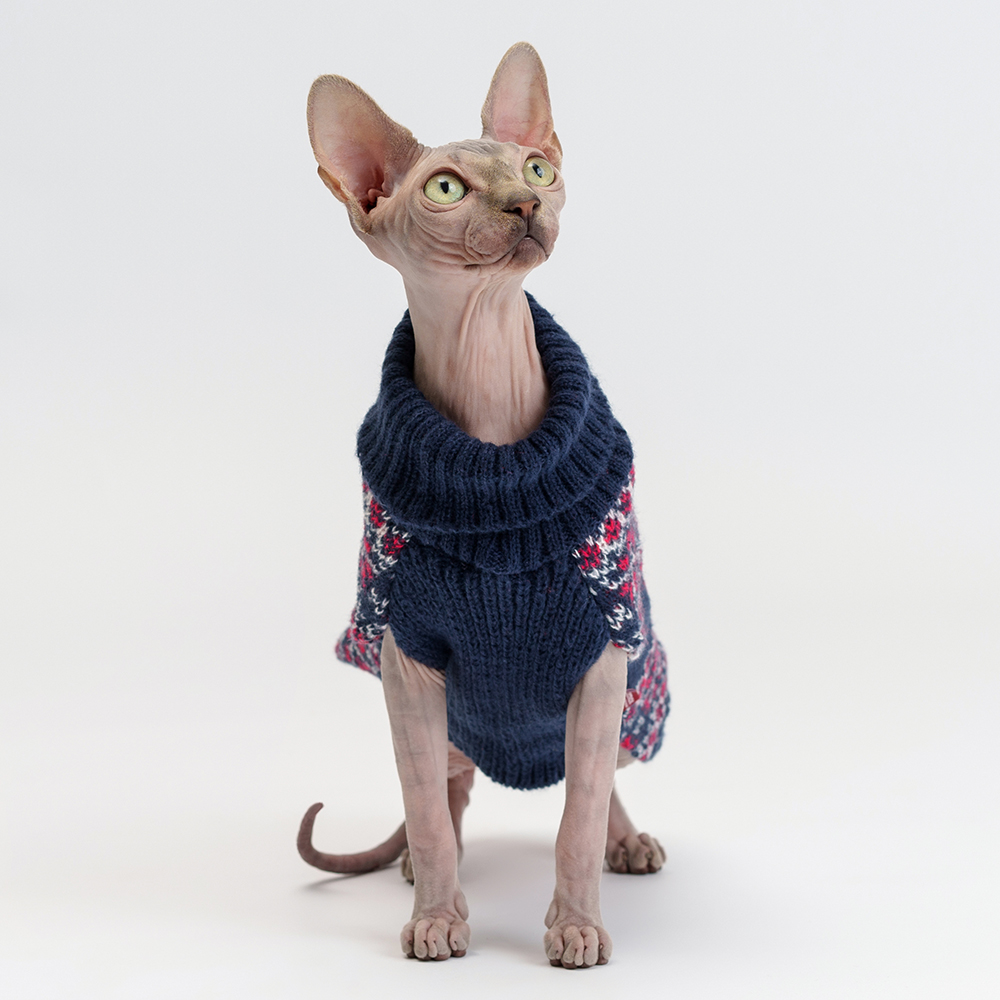 Petmax Свитер с оленями для кошек и собак, S, синий