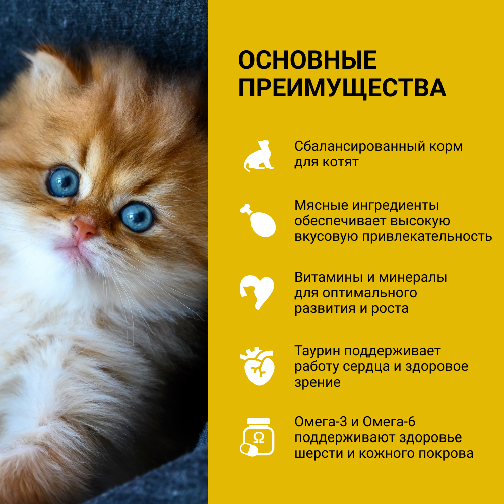 

Wellkiss Kitten Delicate Сухой корм для котят, с курицей, 1,5 кг