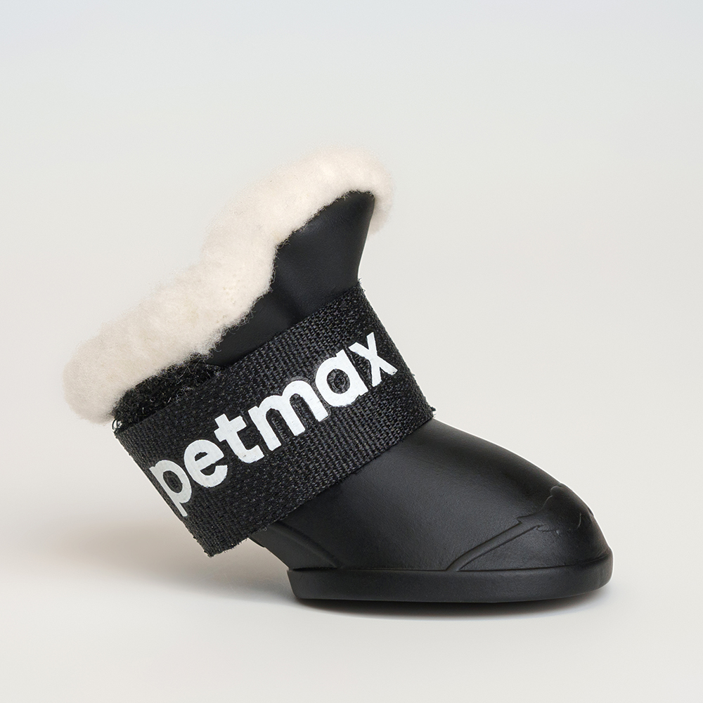 

Petmax Ботинки резиновые с мехом на липучках для собак, , черный (унисекс