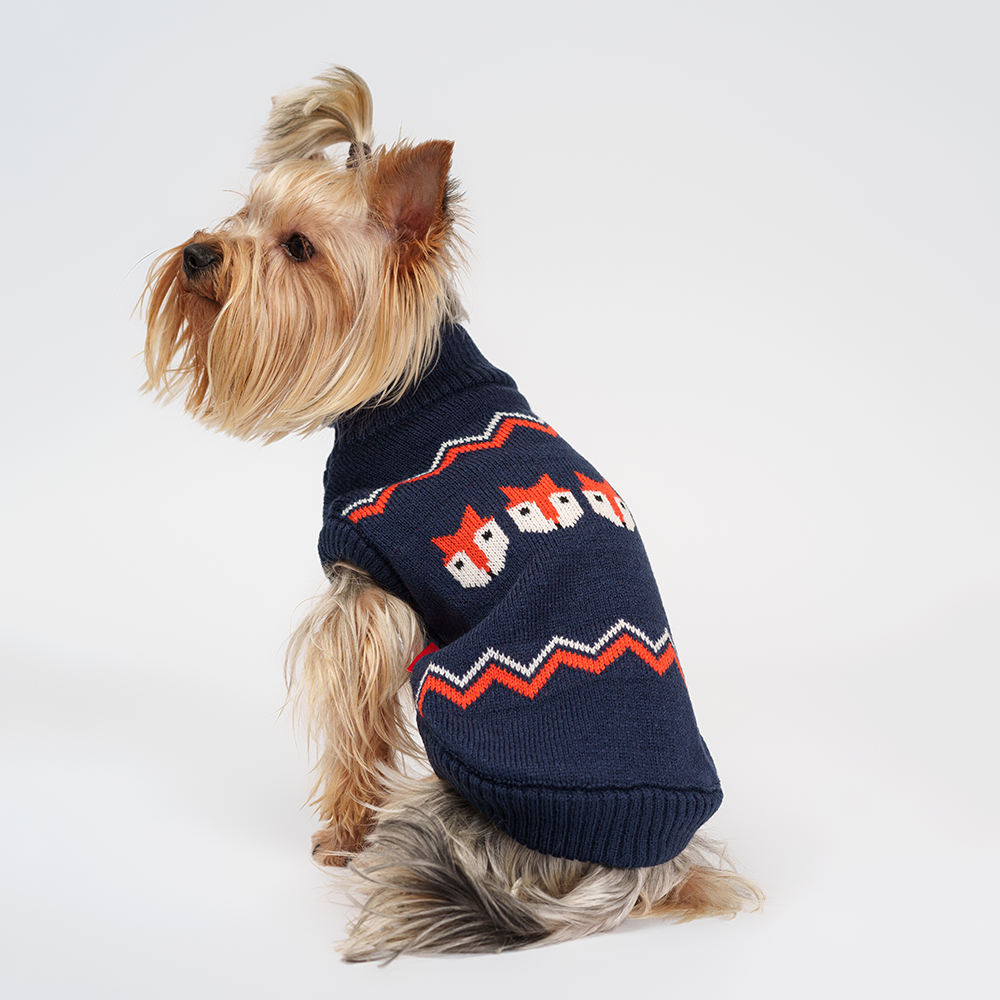 

Petmax Свитер с лисами для кошек и собак, , синий