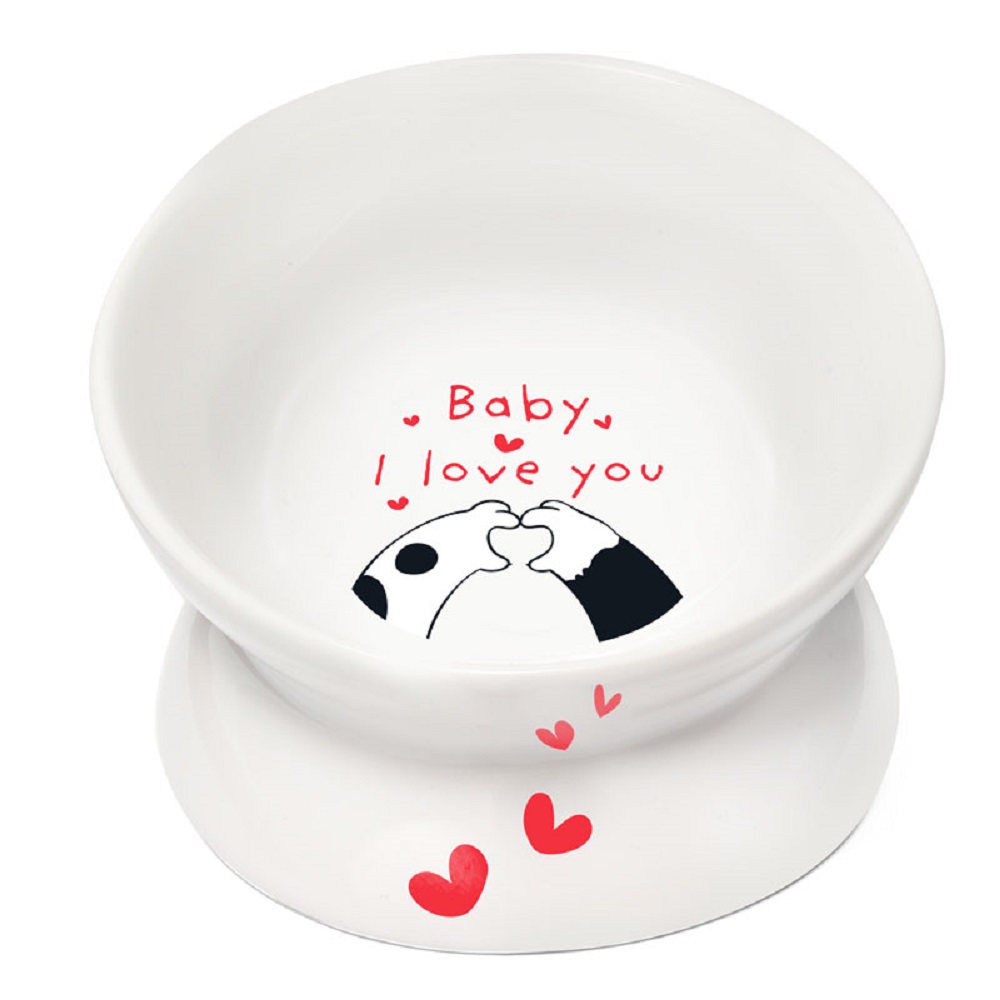 

Triol Миска на ножке для кошек С любовью, 120 мл, белый