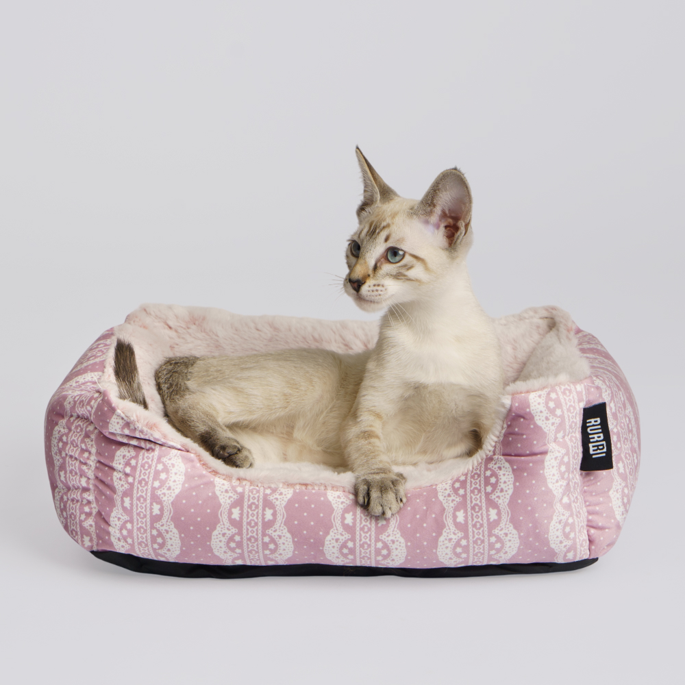 

RURRI Лежак для кошек и собак мелких и средних пород, 40х30x12 см, розовый
