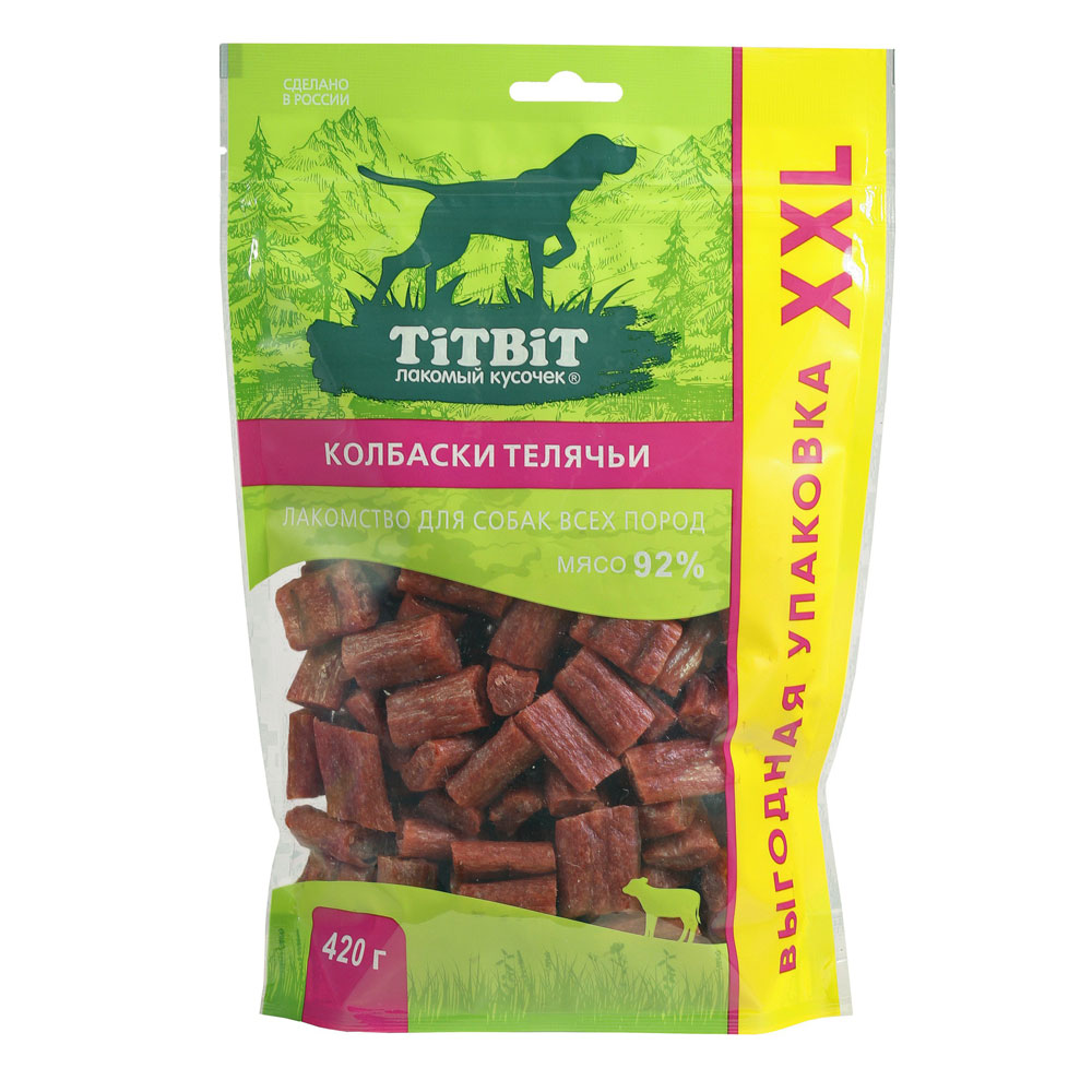 

TiTBiT Лакомство Колбаски телячьи для собак, 420 гр.
