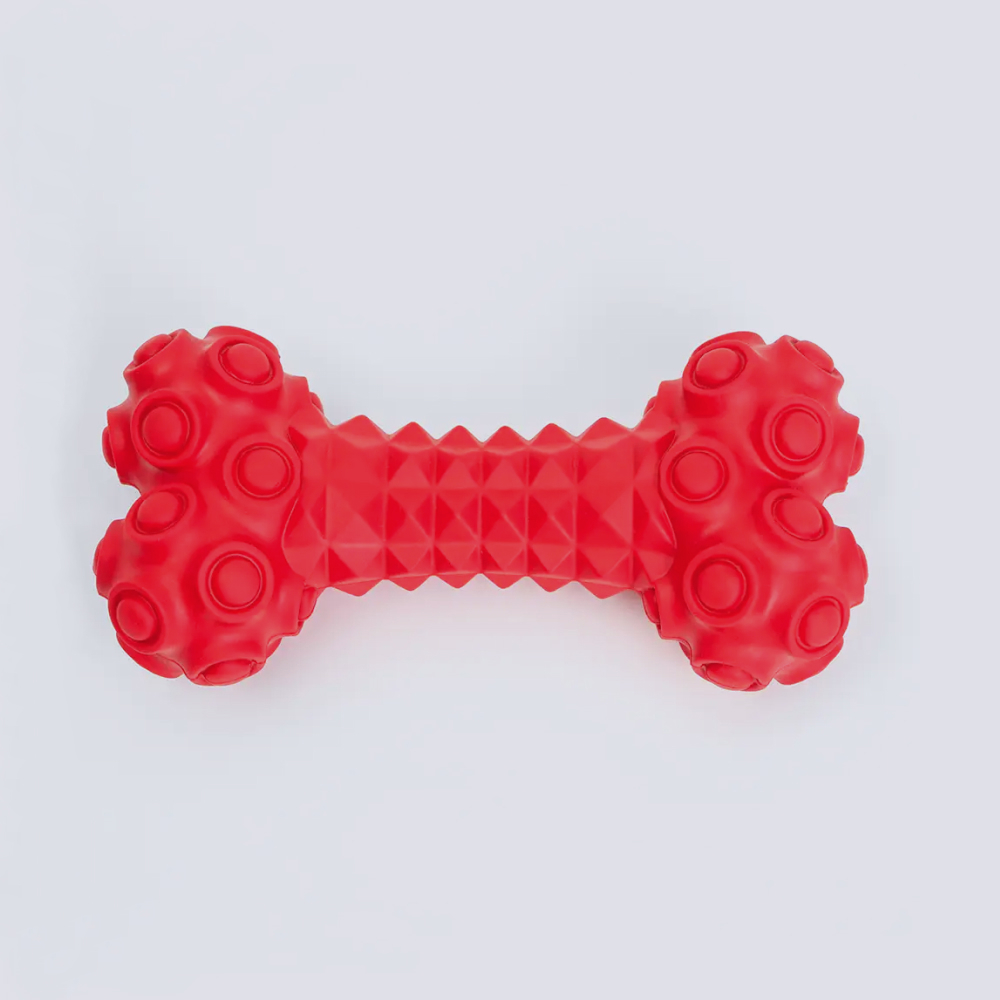 

RURRI Игрушка из каучука для собак Кость, 16х8х4,5 см, Красный