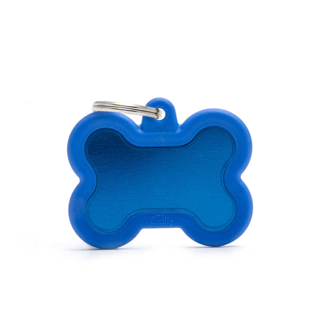 

My family Адресник для собак и кошек Косточка с контуром, ,,, синяя, Синий