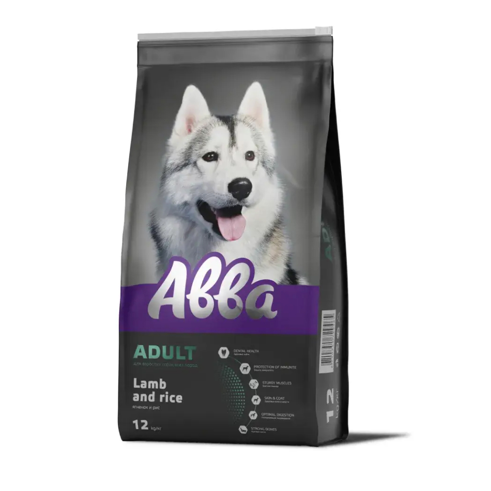 

АВВА Adult Сухой корм для собак всех пород, с ягненком и рисом, 12 кг