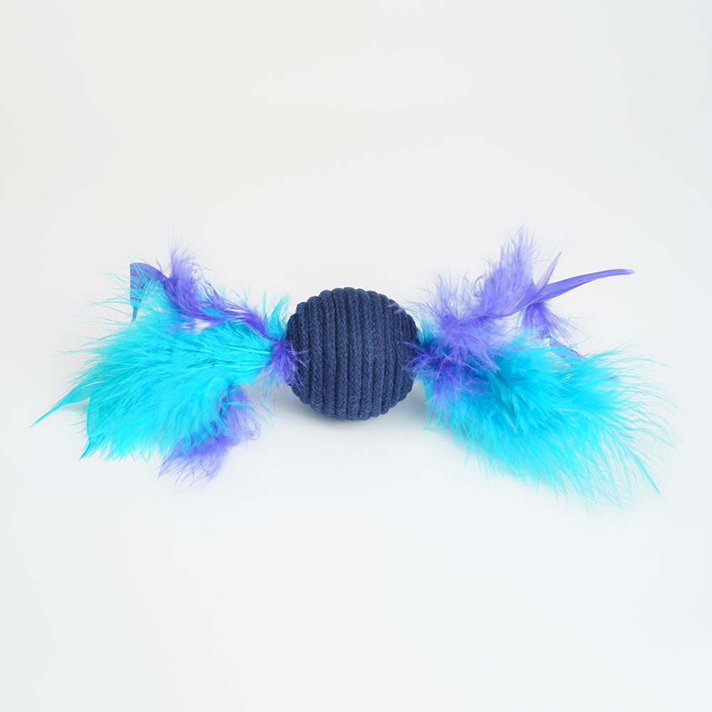 

Pet hobby Игрушка с валерианой и гремелкой для кошек Шар с перьями, 5,5 см, Разноцветный