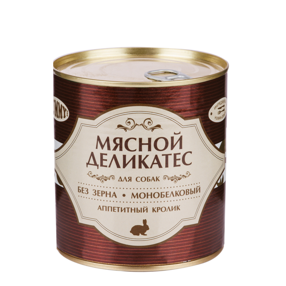 

Yummy Влажный корм (консервы) для собак Мясной Деликатес, с натуральным кроликом в желе, 750 гр.