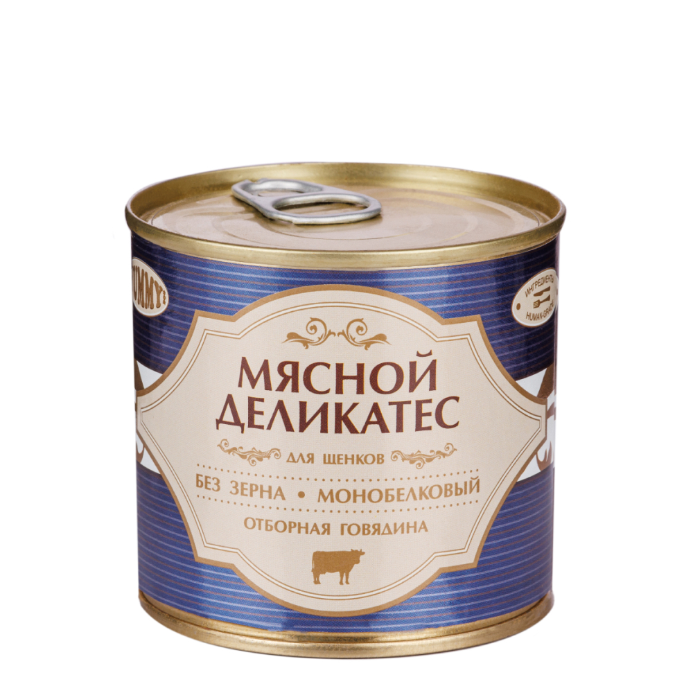 

Yummy Влажный корм (консервы) для щенков Мясной Деликатес, с натуральной говядиной в желе, 100 гр.