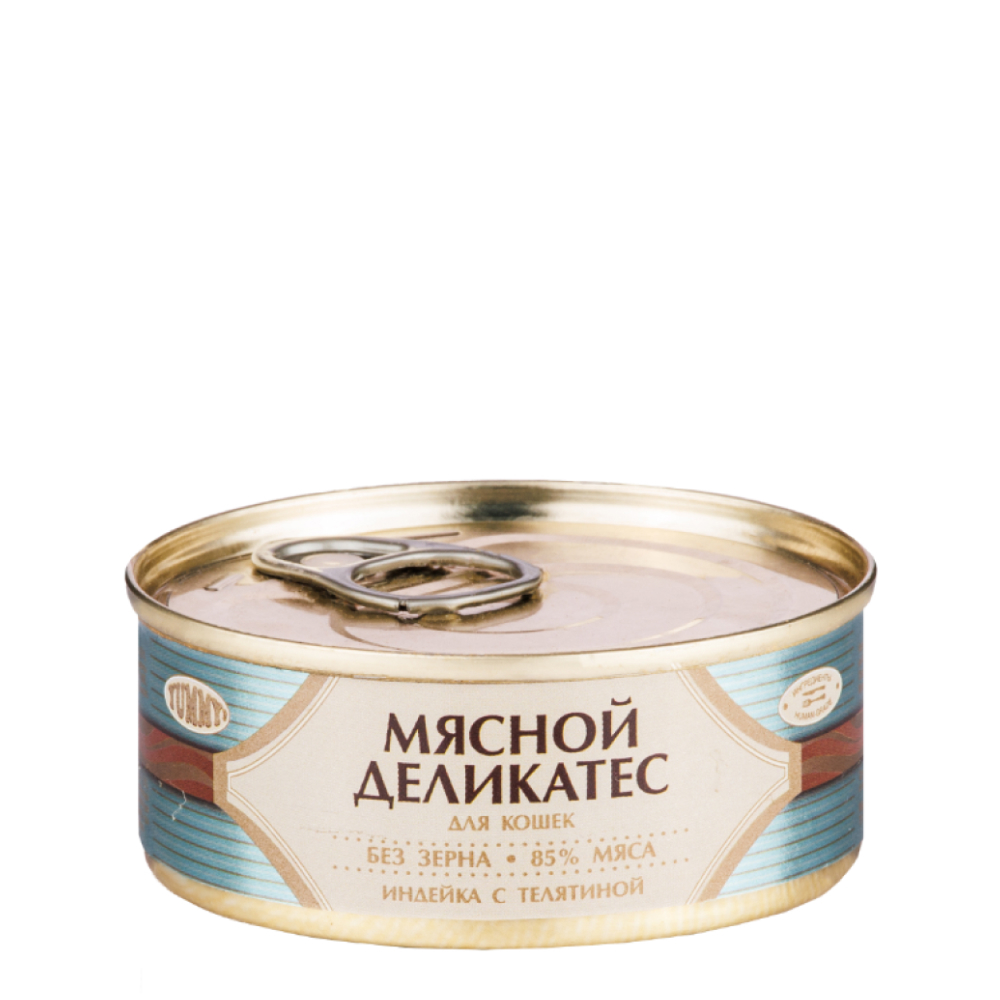 

Yummy Мясной Деликатес Влажный корм (консервы) для кошек, с индейкой и телятиной, 100 гр.