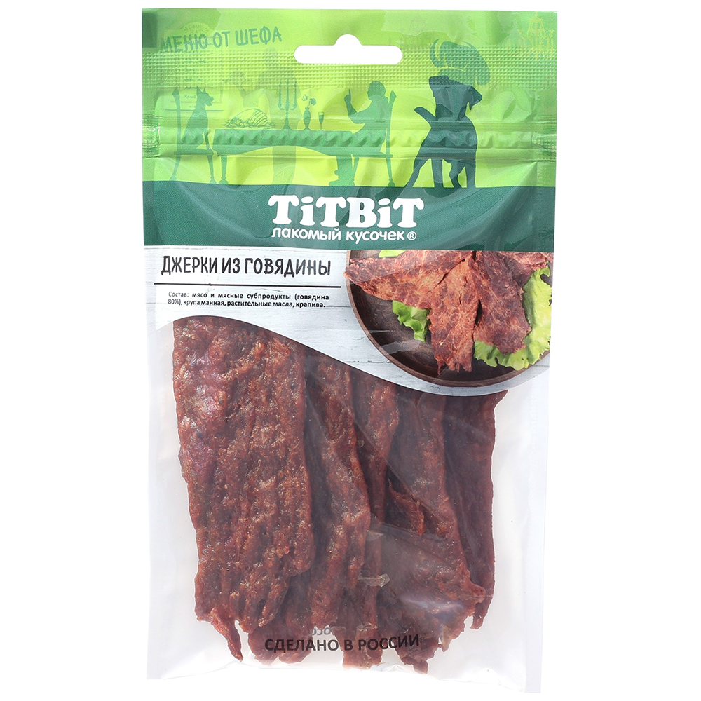 

TiTBiT Лакомство Джерки мясные из говядины для собак, 70 гр.