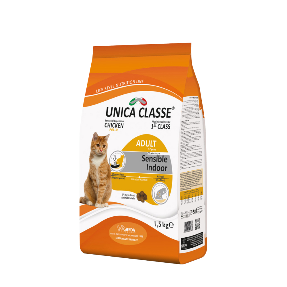 

UNICA Classe Adult In-home Luxury Hairball Сухой корм для домашних кошек, с курицей, 1,5 кг