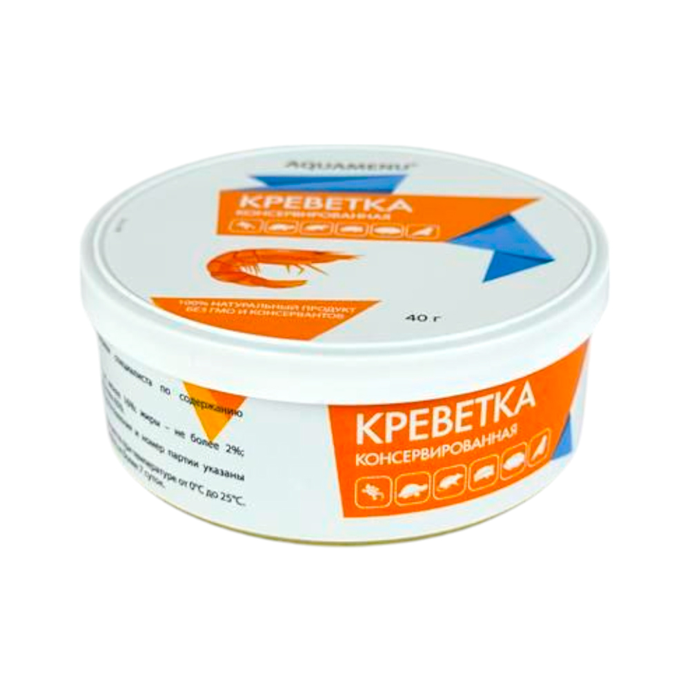 

Aquamenu Креветка цельная консервированная, 40 гр.