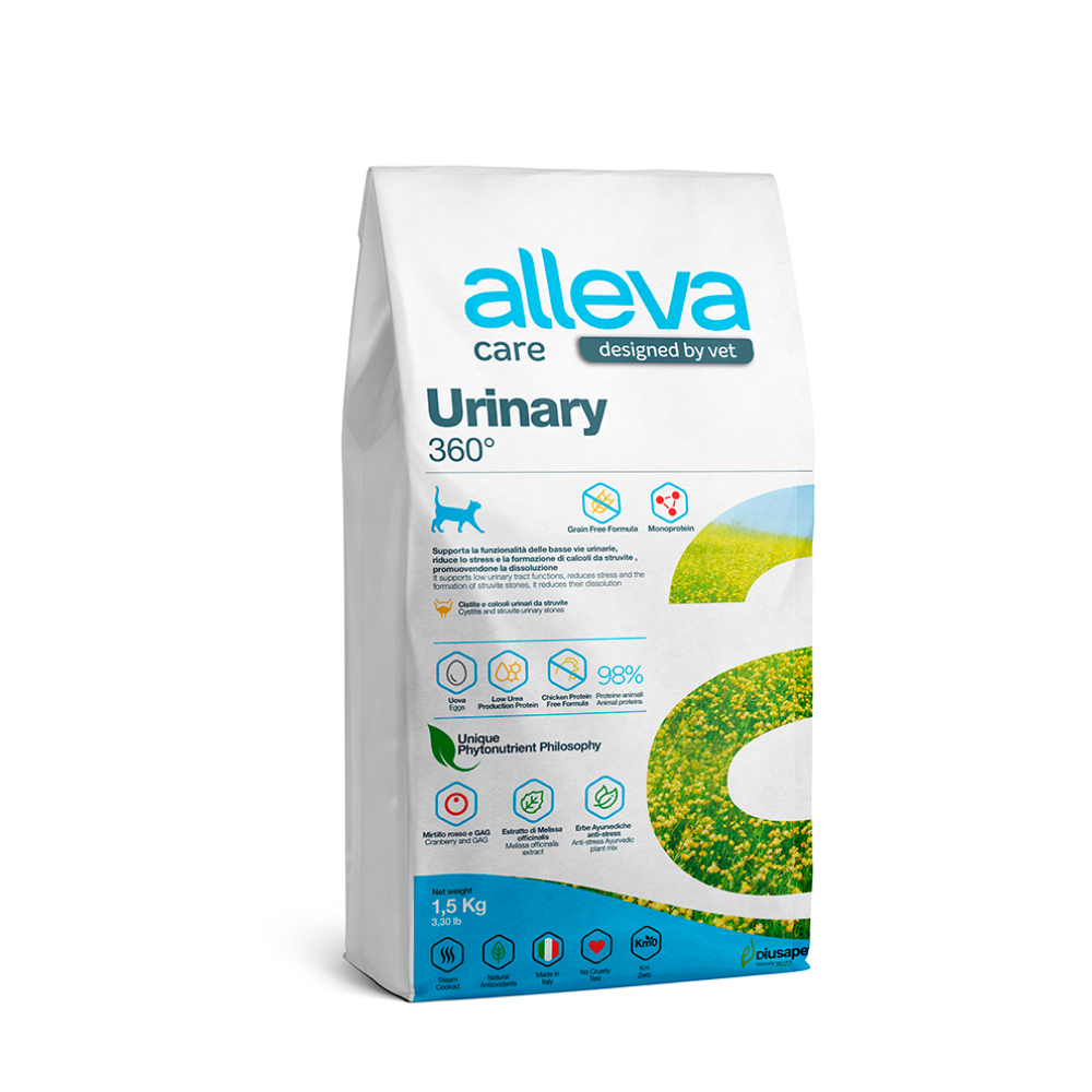 

ALLEVA Cat Adult Urinary 360 Сухой диетический корм для кошек, 1,5 кг