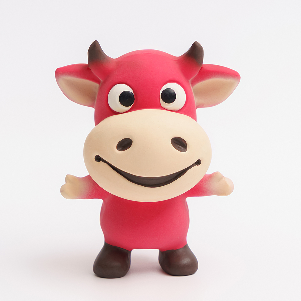 

RURRI Игрушка из латекса для собак Бык, 10,5х8х6,5 см, Разноцветный