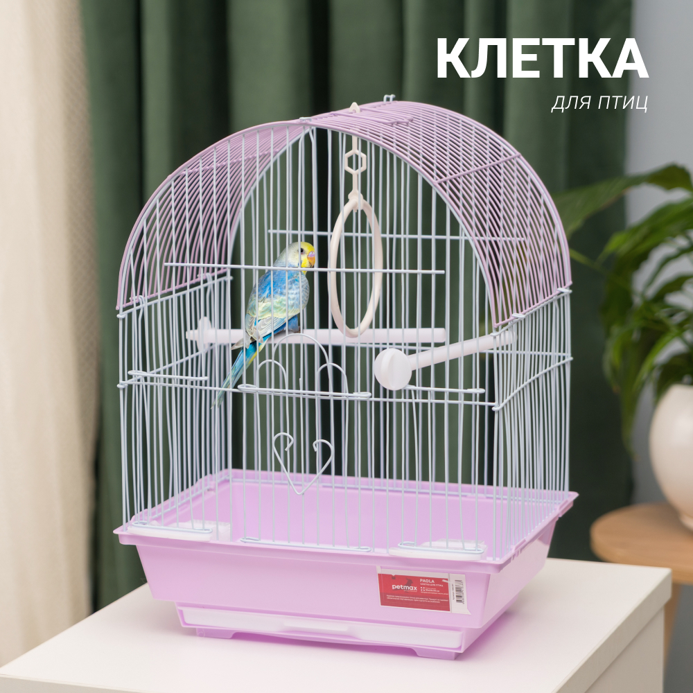 

Petmax Клетка для птиц Paola, 30х23х39 см, розовый, Голубой