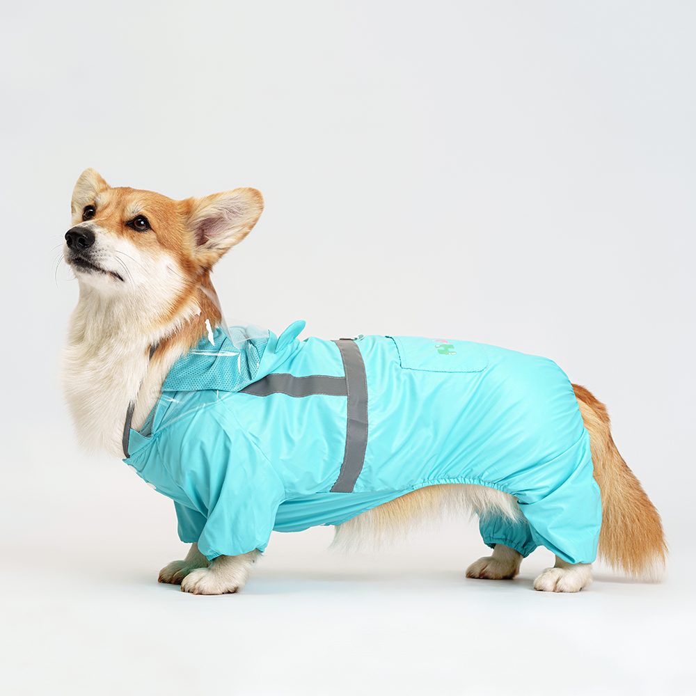 

Petmax Дождевик с капюшоном для собак, , голубой