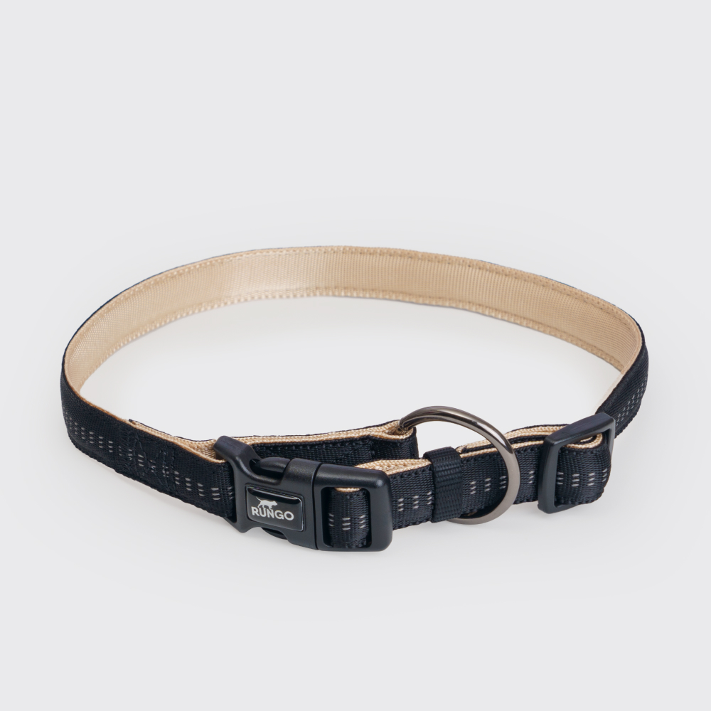 Rungo Ошейник для собак Downtown, обхват шеи 35-55 см, ширина 2 см, черный-бежевый