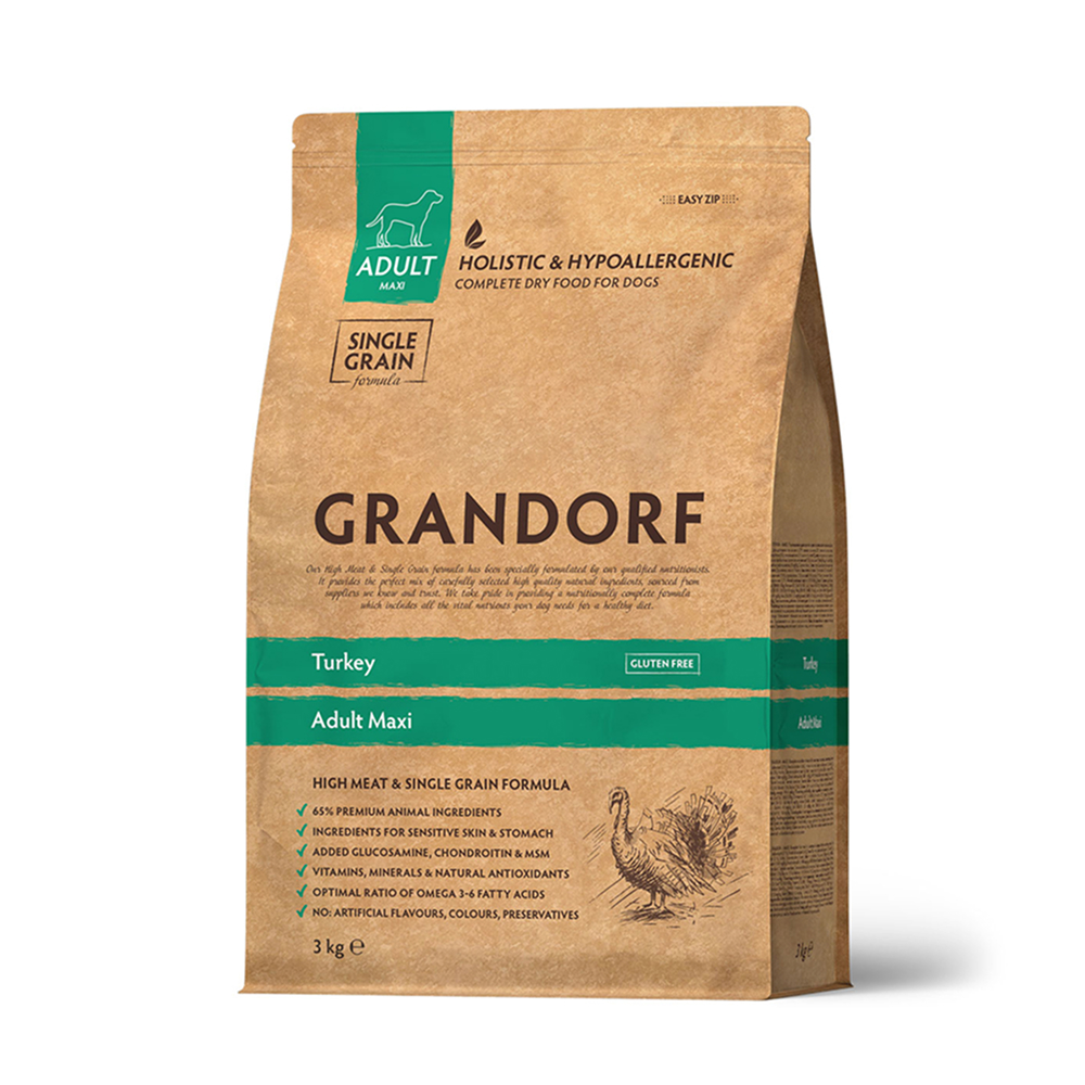 

Grandorf Holistic Adult Maxi Сухой корм для собак крупных пород, с индейкой, 3 кг