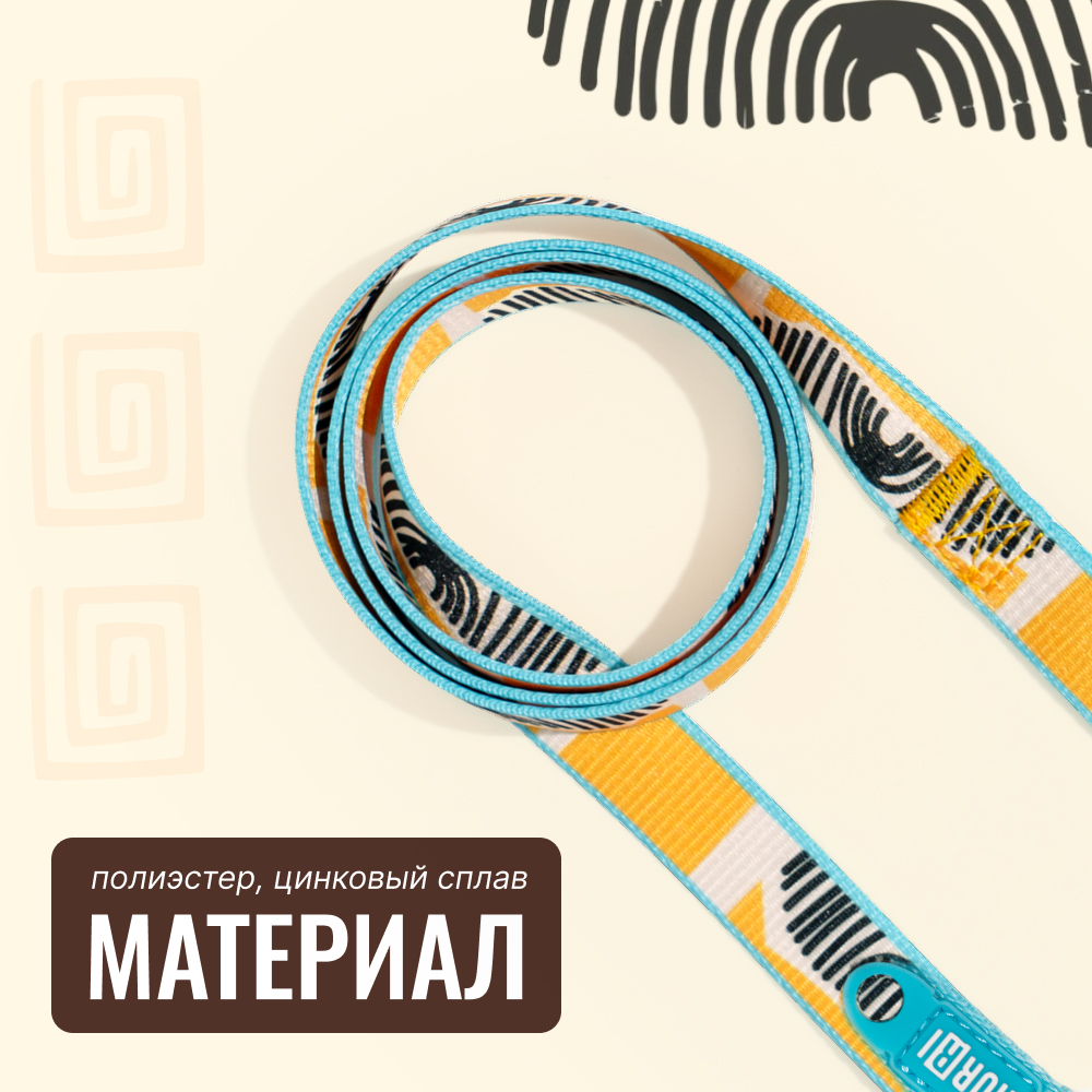 

RURRI Поводок нейлоновый для собак Саванна, длина 120 см, ширина 1,5 см, оранжевый