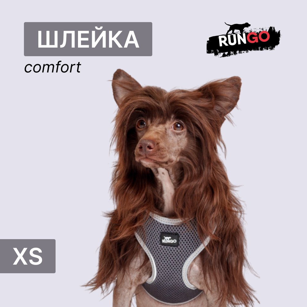

Rungo Шлейка для собак Comfort, , обхват груди 38-55 см, ширина ремешка 1,5 см, черный