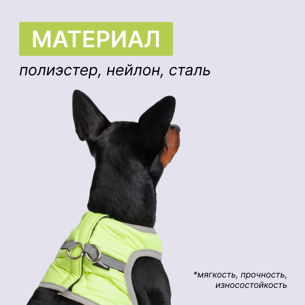 

Rungo Шлейка-жилетка для собак Comfort, , обхват груди 24-27 см, салатовый