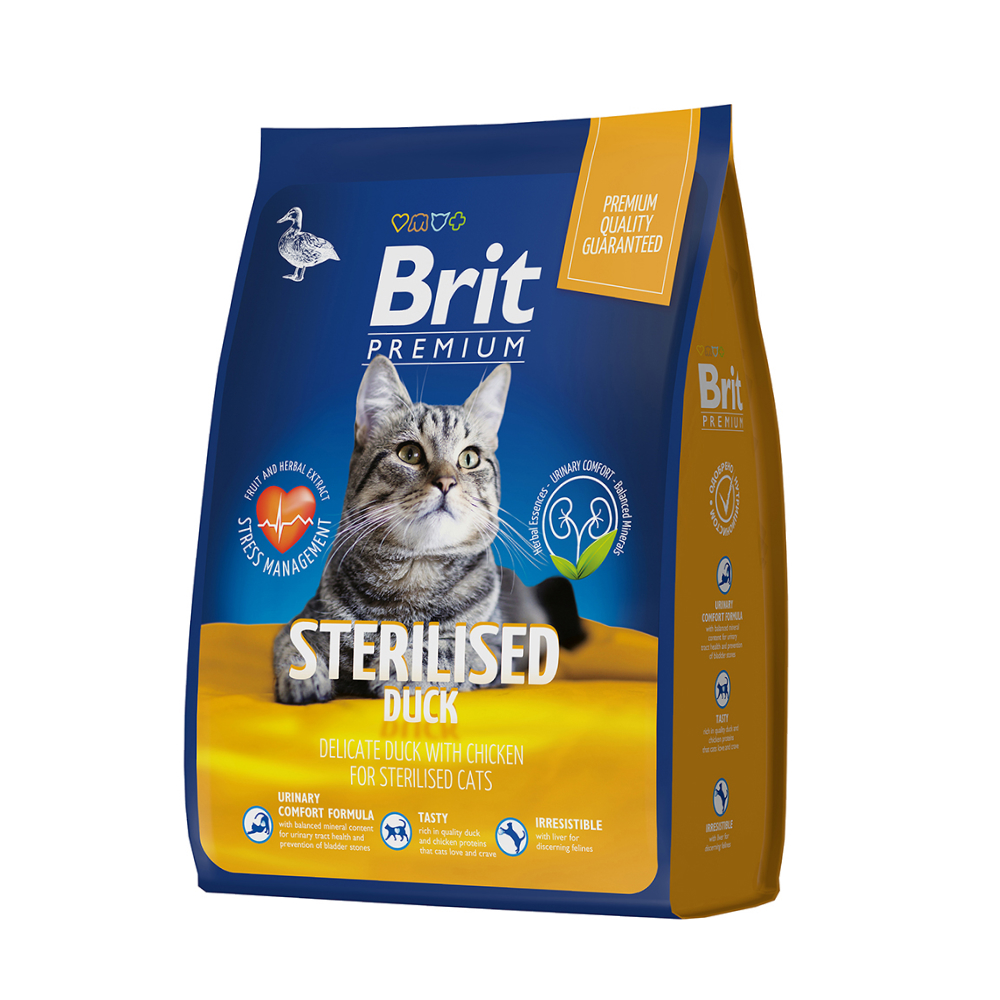 

Brit Premium Cat Duck&Chicken сухой корм для стерилизованных кошек с уткой и курицей, 2кг
