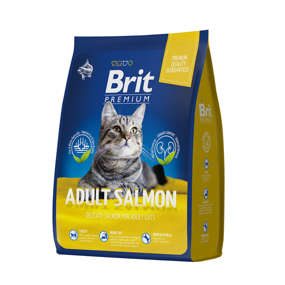 

Brit Корм сухой для взрослых кошек лосось, 2кг