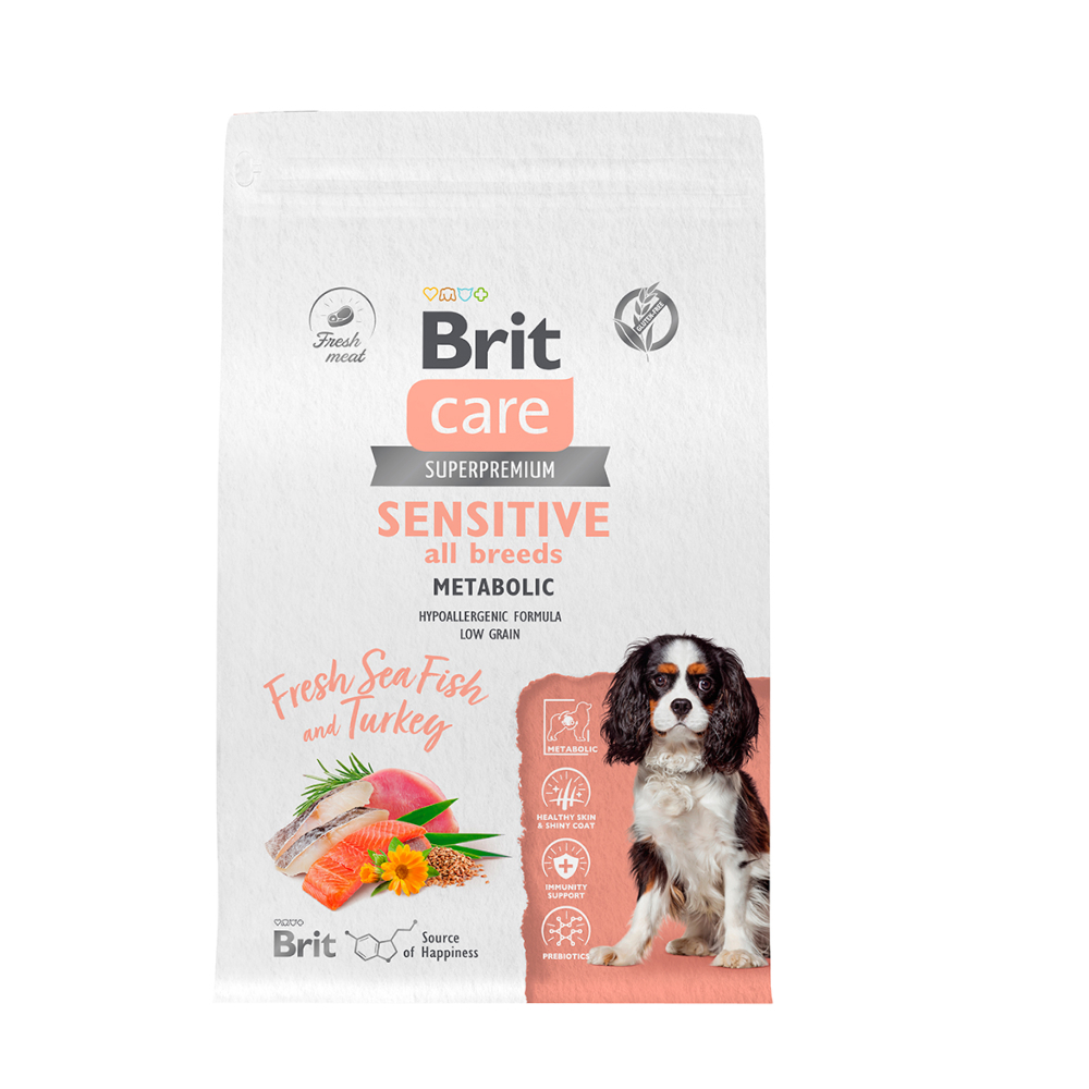 

Brit Care Sensitive Сухой корм для собак, с морской рыбой и индейкой, 3 кг