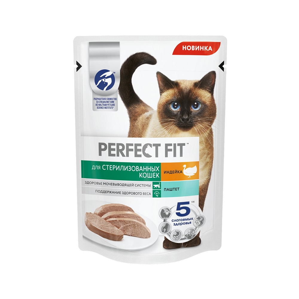 

Perfect Fit Влажный корм для стерилизованных кошек, паштет с индейкой, 75 г