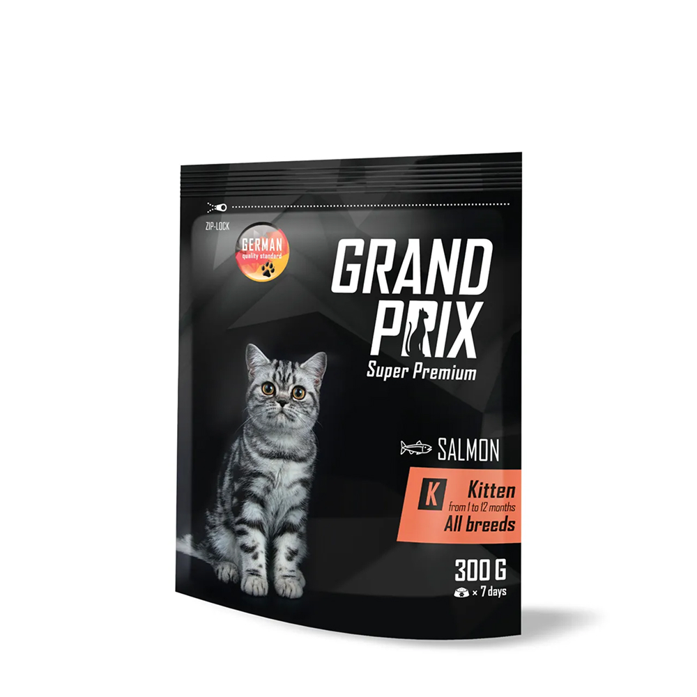 

Grand Prix Сухой корм для котят, с лососем, 300 гр.