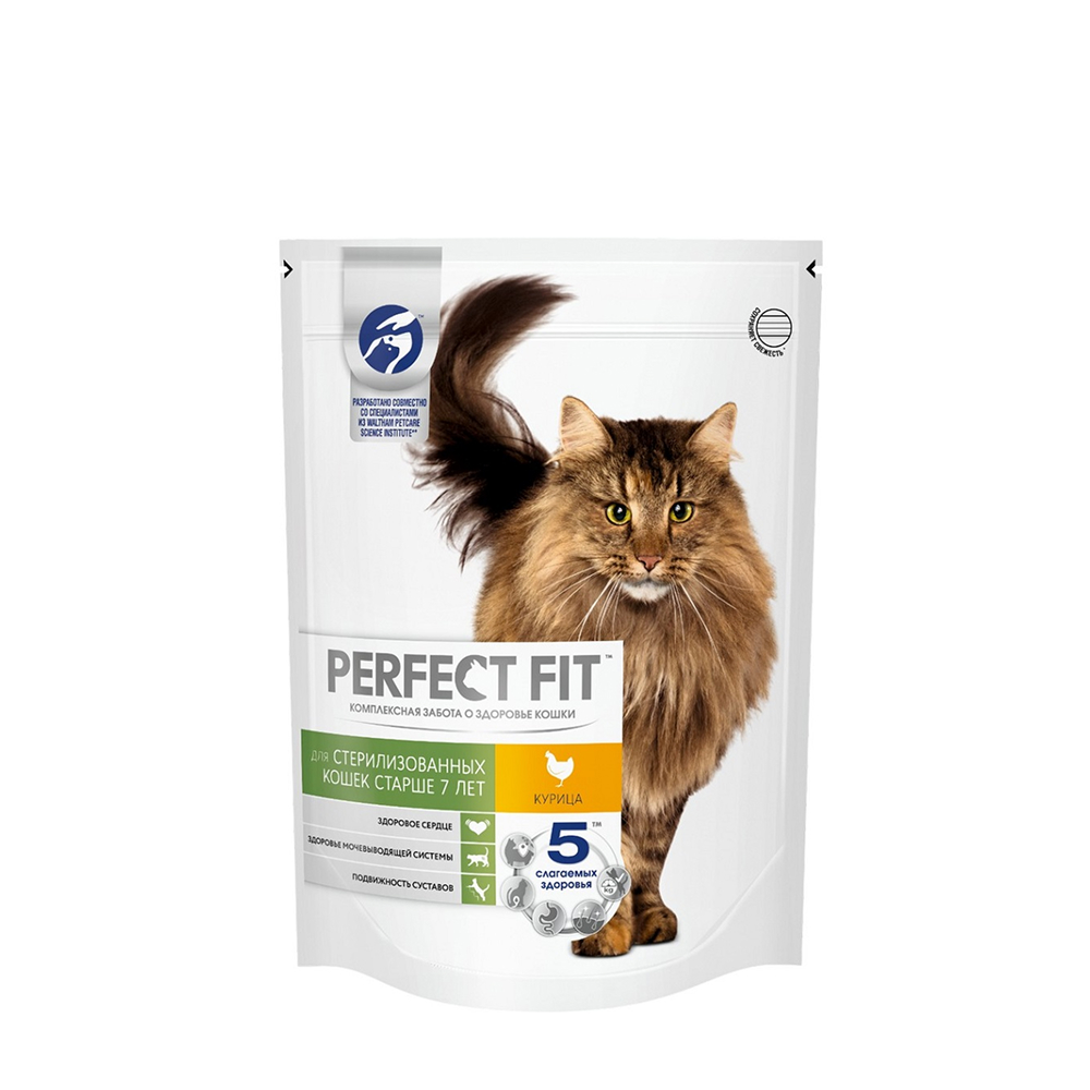 

Perfect Fit Сухой корм для стерилизованных кошек старше 7 лет, с курицей, 650 гр.