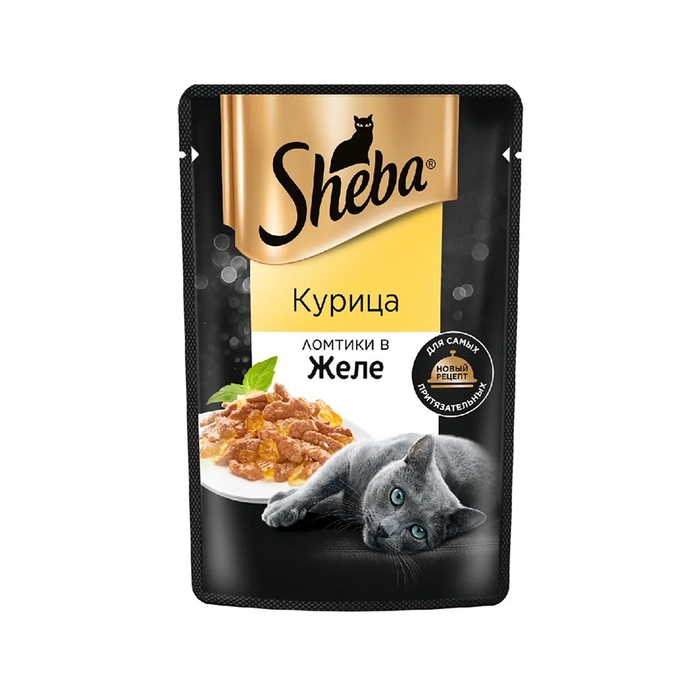 

Sheba Влажный корм (пауч) для кошек, с ломтиками курицы в желе, 75 гр.