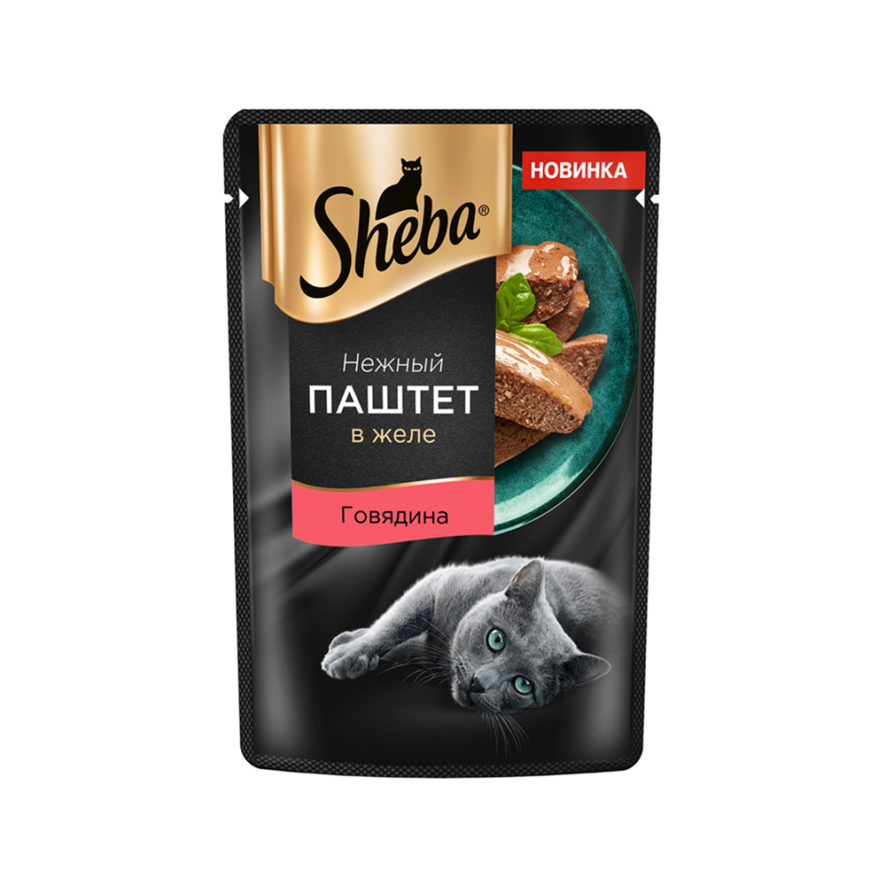 

Sheba Влажный корм (пауч) для кошек, с паштетом из говядины в желе, 75 гр.