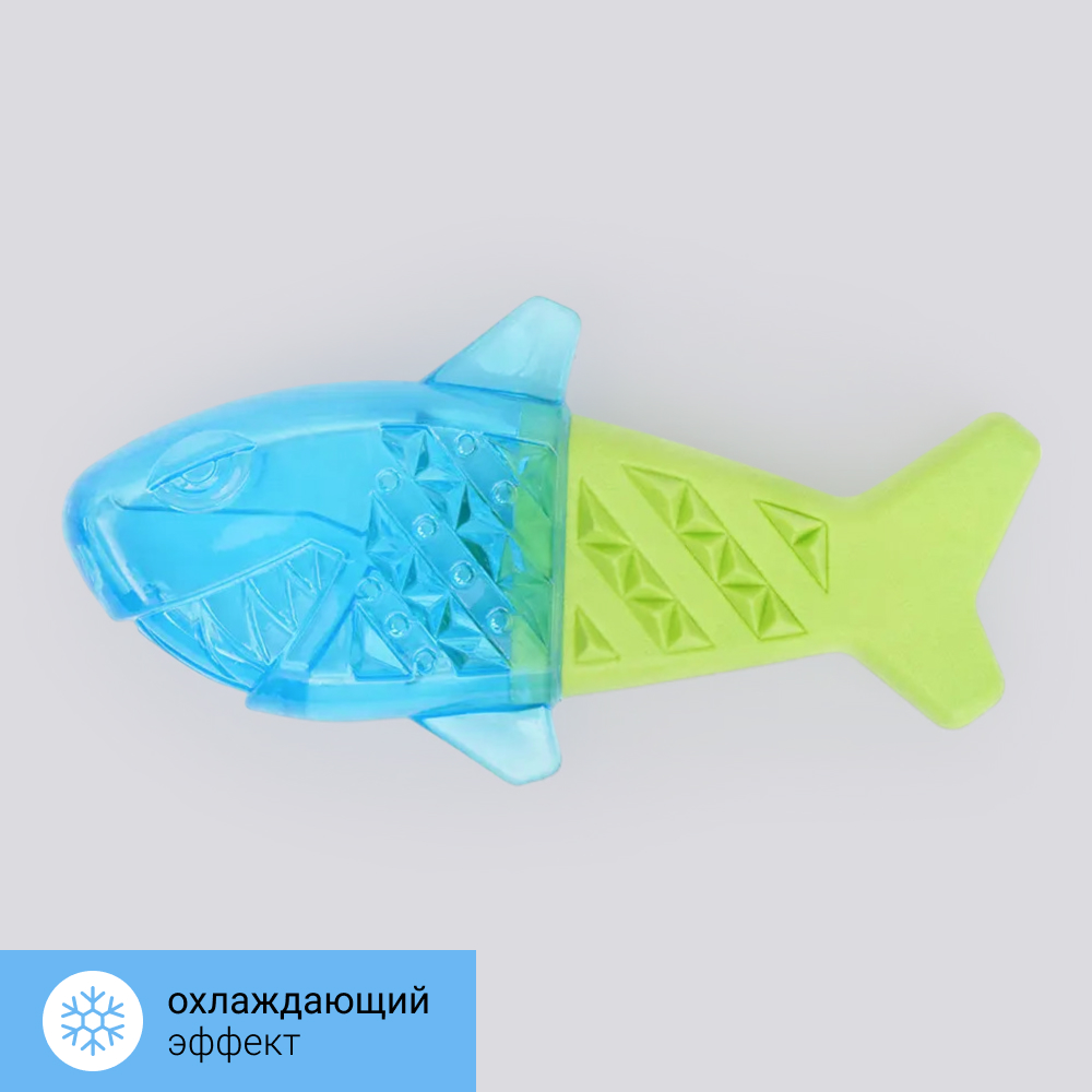 

RURRI Игрушка для собак Акула с эффектом охлаждения, 18х9х4 см, Разноцветный