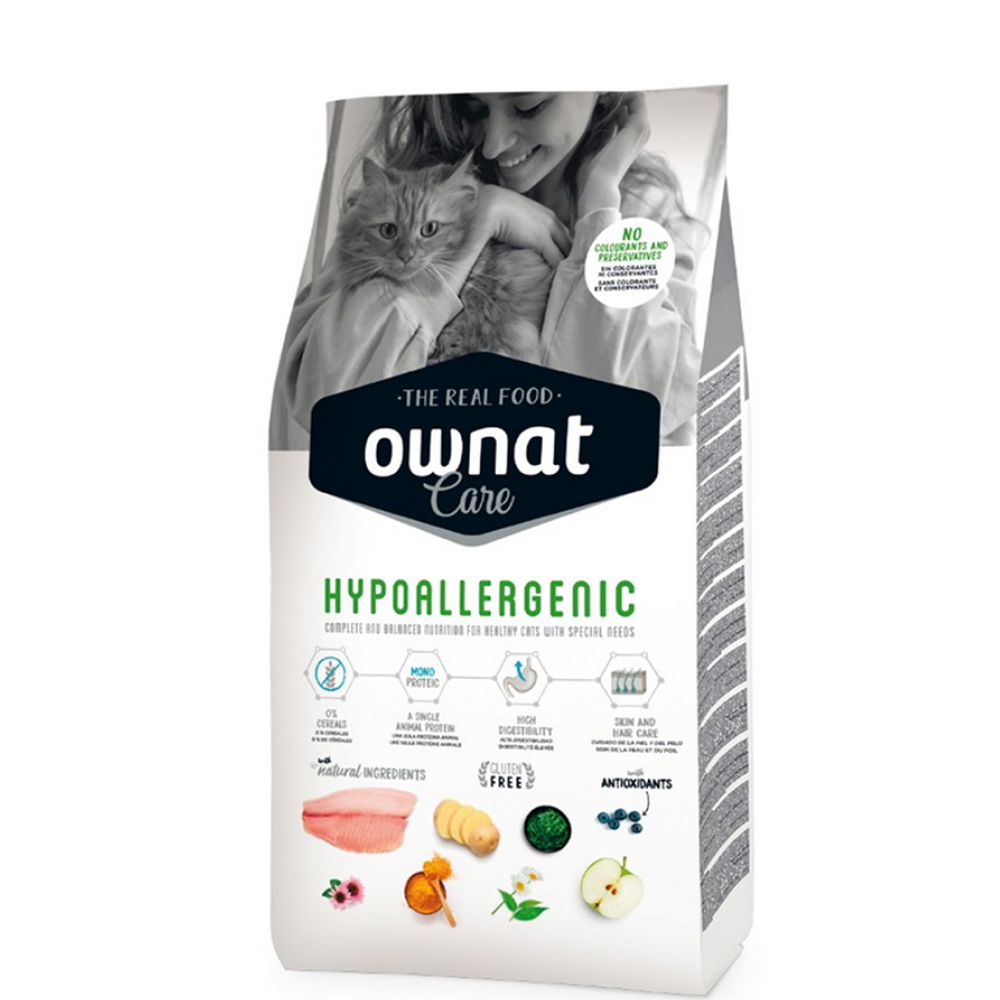 

Ownat Adult Care Hypoallergenic Сухой корм гипоаллергенный для взрослых кошек, с рыбой, 1,5 кг