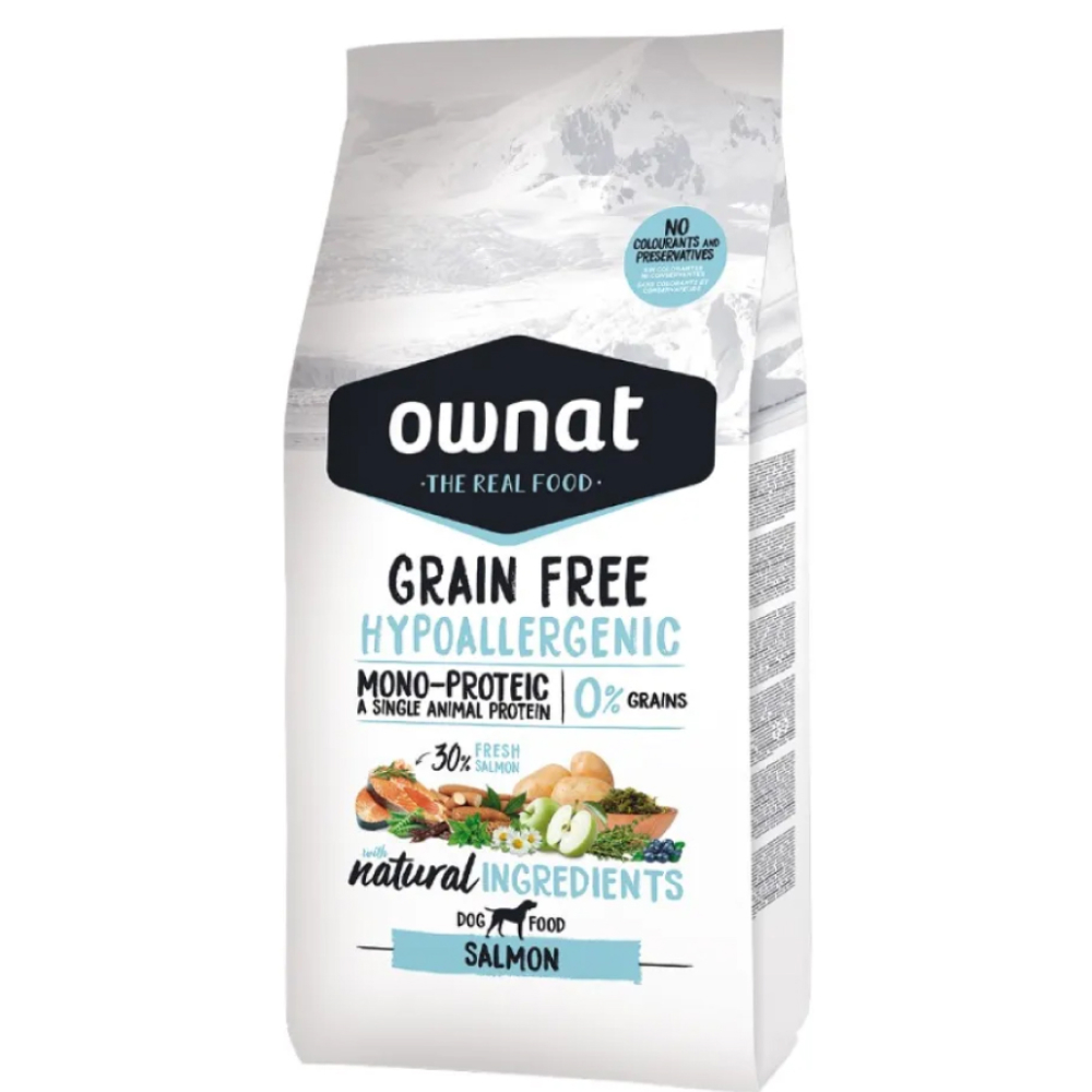 

Ownat Grain Free Hypoallergenic Сухой корм гипоаллергенный для собак, с лососем, 3 кг