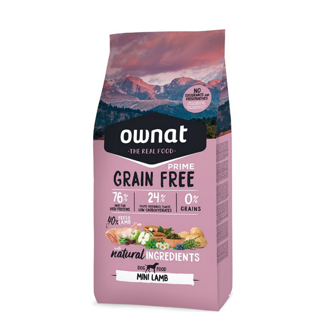 

Ownat Mini Grain Free Сухой корм беззерновой для собак мелких пород, с ягненком, 3 кг