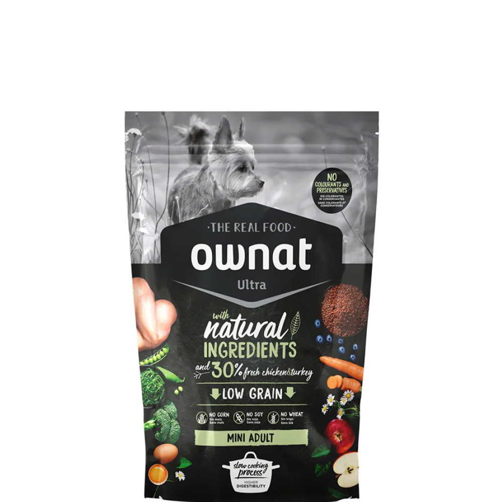 

Ownat Mini Adult Ultra Сухой корм для собак мелких пород, с курицей и индейкой, 400 гр.