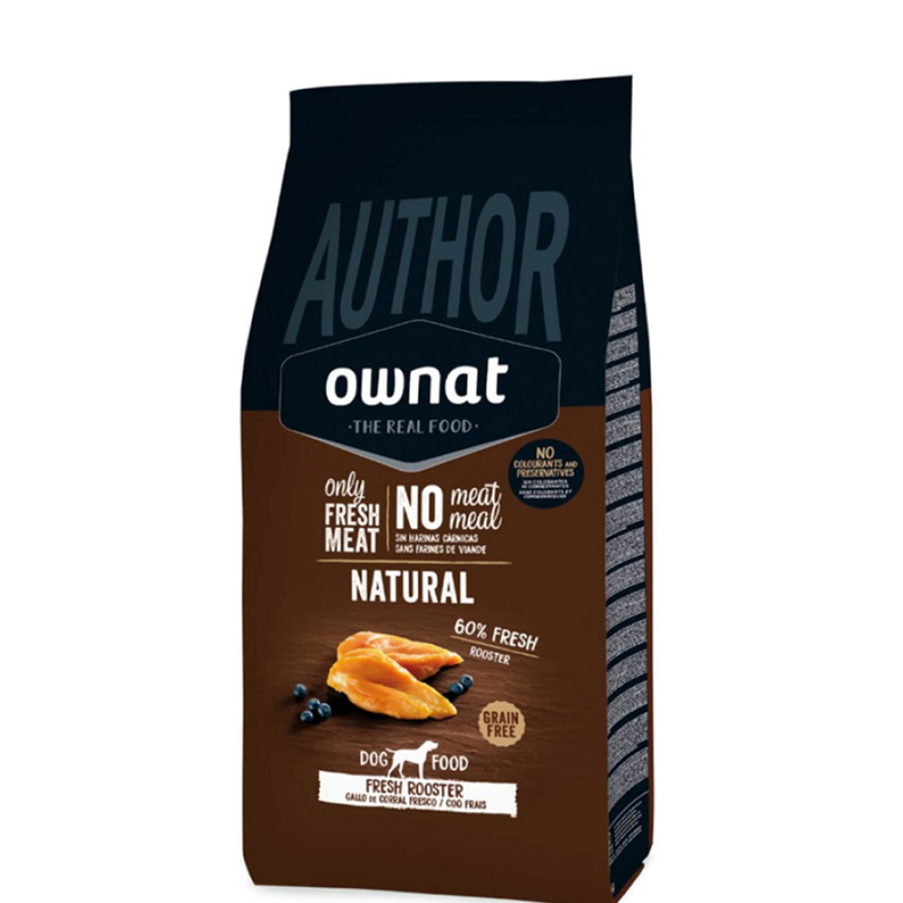 

Ownat Author Сухой корм для взрослых собак, со свежим мясом петуха, 3 кг