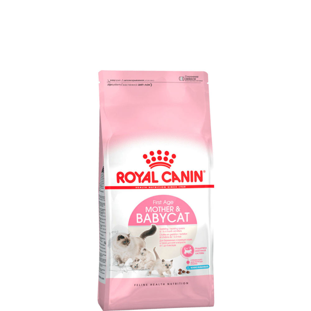 

Royal Canin Mother and Babycat First Age Сухой корм для беременных, кормящих кошек и котят в возрасте от 1 до 4 месяцев, 400 гр.