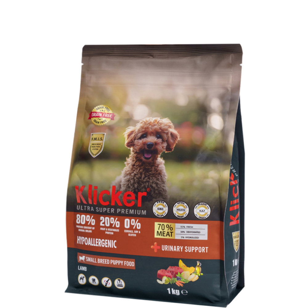 

KLICKER Puppy Small Hypoallergenic Сухой корм гипоаллергенный для щенков мелких пород, с ягненком, 1 кг