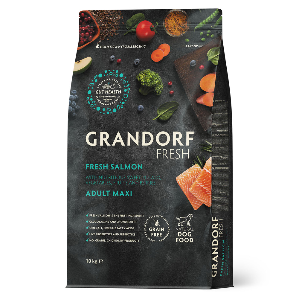 

Grandorf Fresh Adult Сухой корм для собак крупных пород, с лососем и бататом, 10 кг