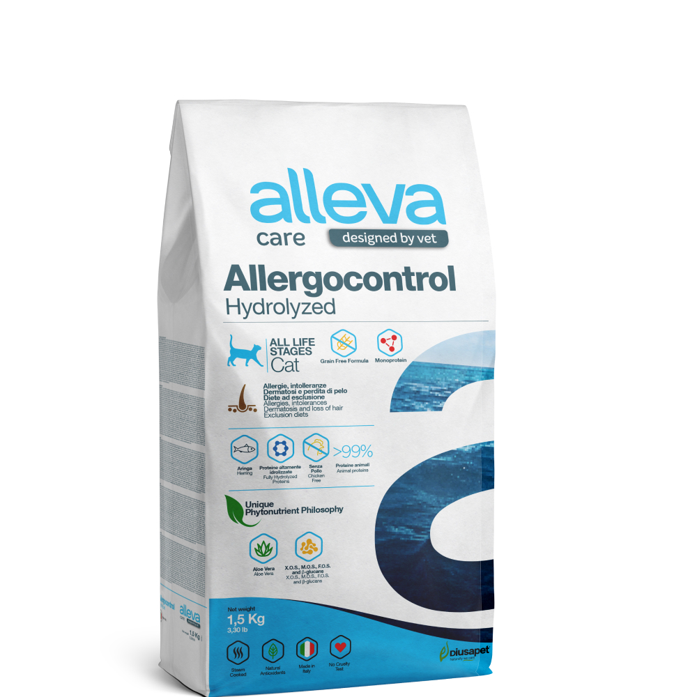 

ALLEVA Care Adult Allergocontrol Hydrolyzed Сухой диетический корм для кошек, с океанической рыбой, 5 кг
