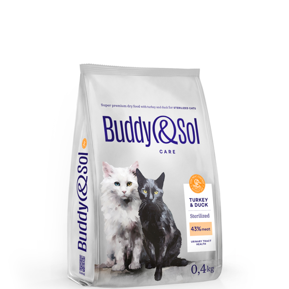 

Buddy&Sol Care Сухой корм для стерилизованных кошек, с индейкой и уткой, 2 кг