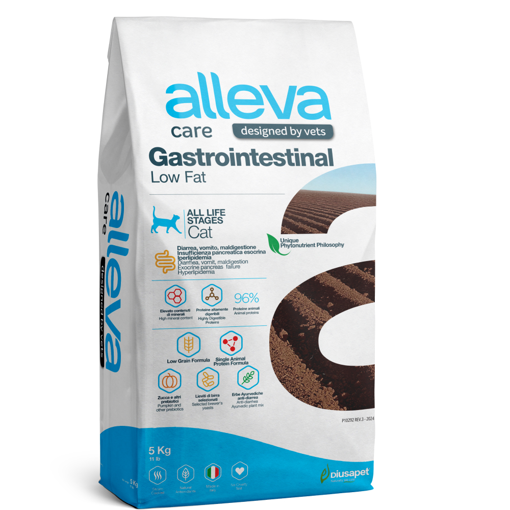 

ALLEVA Care Adult Gastrointestinal Low Fat Сухой диетический корм для кошек, с курицей, 5 кг