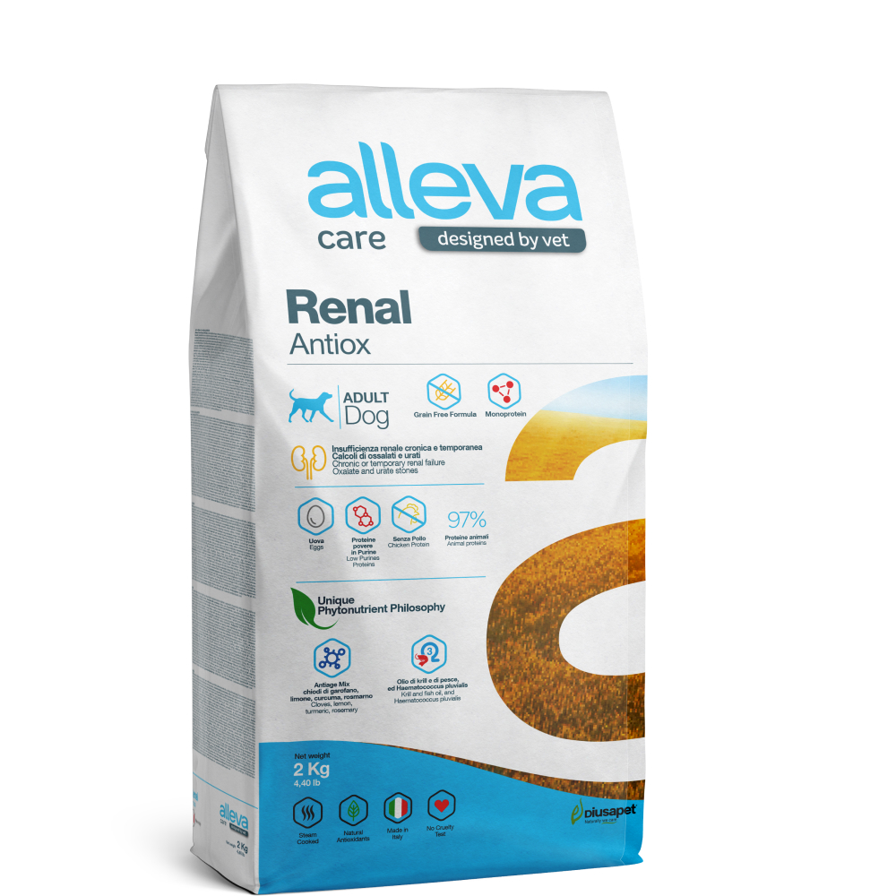 

ALLEVA Care Adult Renal Antiox Сухой диетический корм для собак, с куриным яйцом, 2 кг